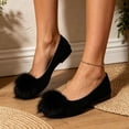 thumbnail image 6 of YTCAMLO Puff Pompom Flats for Women Round Toe Backless Casual Shoes Slip On Soft Comfort Ballet Shoes for Daily Weekend Outings, 6 of 9