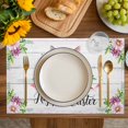 thumbnail image 4 of Easter Placemats Set of 12, Spring Farmhouse Watercolor Bunny Flower Wood Grain Placemats for Dining Table, Place Mats for Kitchen Tabletop, Waterproof Wipeable Dining Table Mats Set, 4 of 9