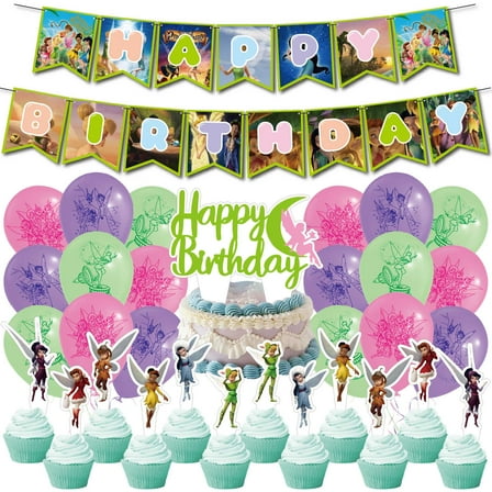 Tinker Bell Party Theme Decoration, Birthday Party Decoration set, Theme Birthday Party Decoration, Balloons and Banners for the Party.