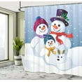thumbnail image 5 of Ambesonne Snowman Shower Curtain, Pattern of a Snow Family, 69"Wx84"L, Multicolor, 5 of 5