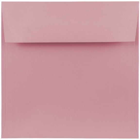 JAM Paper 7 1/2 x 7 1/2 Square Envelopes, Baby Pink, 25/Pack