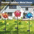 thumbnail image 2 of Adeco  Set of 3 Solar LED Metal Flowers Garden Stakes, 2 of 8