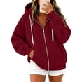 thumbnail image 4 of QQZ Relaxed Fit Zip Up Hooded Sweatshirt Women, Zip Up Sweatshirt Women, Fall Travel Gym Business Casual Daily Outfits, 4 of 6