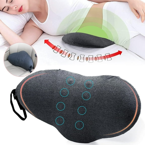 SAVALETOR Lumbar Support Pillow, Memory Foam Pillow for Low Back Pain Relief, Ergonomic Streamline Lumbar Pillow for Car Seat, Office Chair, Recliner and Bed, Gray