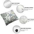 thumbnail image 4 of Acheng Nautical Coastal Pillow Covers Blue Beach Theme Ocean Seashell Coral Starfish Throw Pillow Covers Summer Outdoor Pillow Cases Cushion Covers for Couch Bed Sofa Decor,Set of 2 White, 4 of 6