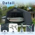 thumbnail image 3 of Summit Living 22' x 13' Heavy Duty Carport with Roll-up Doors & Ventilated Windows, Outdoor Portable Storage Shed Car Shelter, Garage with All-season Canopy, 3 of 9