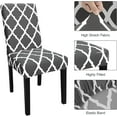thumbnail image 4 of Dining Room Chair Covers Set of 4, Stretch Printed Parsons Chair Slipcovers Spandex Removable Washable Kitchen Chair Protector Cover for Dining Room, Hotel, Ceremony(Grey White), 4 of 6
