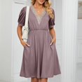 thumbnail image 2 of Sngxgn Women's Fall Long Sleeve Dress Turtleneck Slim Fit Ribbed Knit Slit Midi Dress(Purple,XXL), 2 of 6