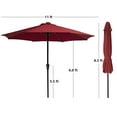 thumbnail image 3 of JUSTLET 11' Outdoor Patio Market Solar Umbrella w/ LED Lights, Red, 3 of 8