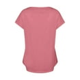 thumbnail image 5 of CLOISE Summer Tee for Women Short Sleeve Tops Casual Loose V Neck Blouses Button Shirts Solid Fashion T Shirts Pink 2XL, 5 of 6
