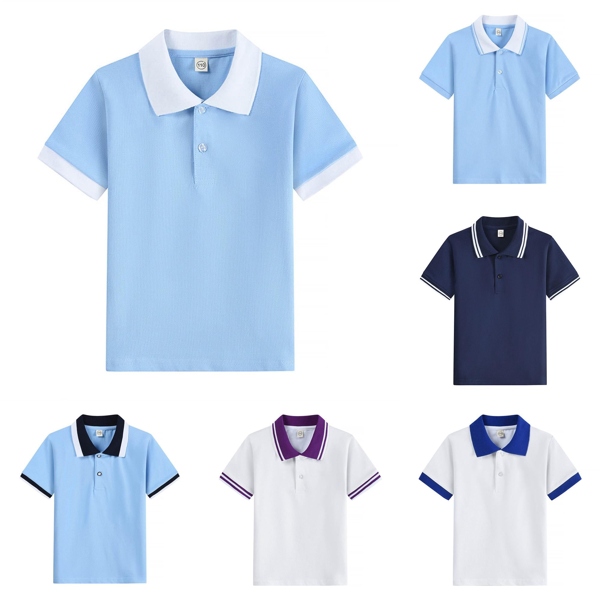 NinXxx Boys Short Sleeve Casual Solid Tee School Comfortable Top White 11-12 Years