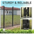 thumbnail image 3 of Fencer Wire Heavy Duty Pinnacle Fence Gate, 5FT Height x 4FT Width Outdoor Fence Gate, Outdoor Anti-Rust Metal Steel Gate for Fencing Barrier, Decorative Garden Gate for Residential, Yard, Pool,Patio, 3 of 9