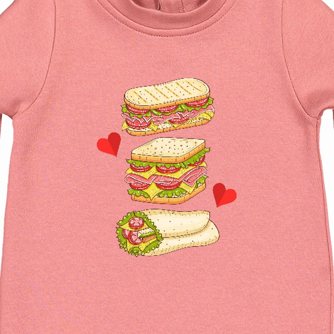 Inktastic Sandwich Lover Deli Food Baby Fleece Romper
