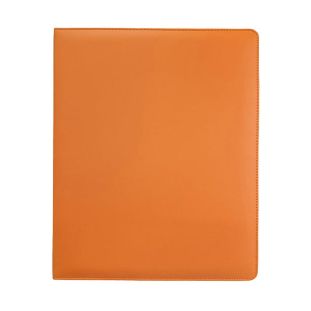 Carpeta porta tarjetas fotográficas A5 con 4 bolsillos, fundas rellenables de PU para tarjetas Naranja