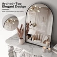 thumbnail image 4 of 22x30 Inch Arched Wall Mirror with Black Metal Frame for Bathroom, Bedroom, Living Room, 4 of 10