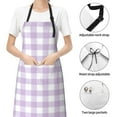 thumbnail image 6 of Bingfone Purple Checkboard Apron Gifts For Men, Women Professional Grade Chef Apron For Kitchen,Bbq & Grill, 6 of 9