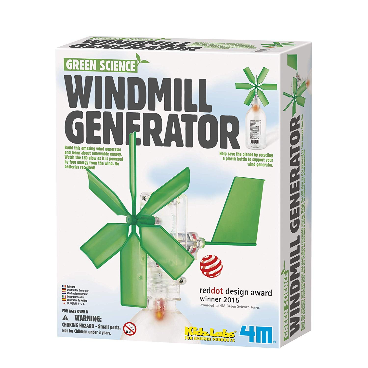 Green Science Windmill Generator By Toysmith The Windmill Generator Uses Green Science To Harness Wind Power And Light An Led Bulb By 4m Walmart Com Walmart Com
