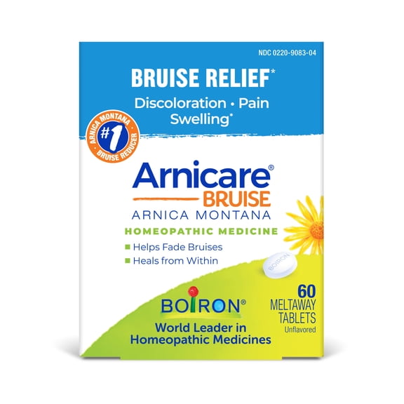 Boiron Arnicare Bruise Tablets, Homeopathic Medicine for Bruise Relief, Discoloration, Pain and Swelling, 60 Tablets