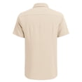 thumbnail image 5 of Coshow Men's Button Down Short Sleeve Shirt Cuban Guayabera Casual Summer Linen Beach Shirt, 5 of 5