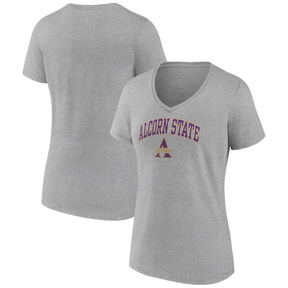 Women's Gray Alcorn State Braves Campus V-Neck T-Shirt