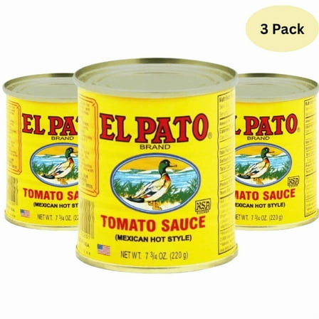 El Pato Mexican Hot Style Tomato Sauce, 7.75 oz (3 Pack) – Spicy Mexican Canned Sauce for Tacos, Enchiladas & More