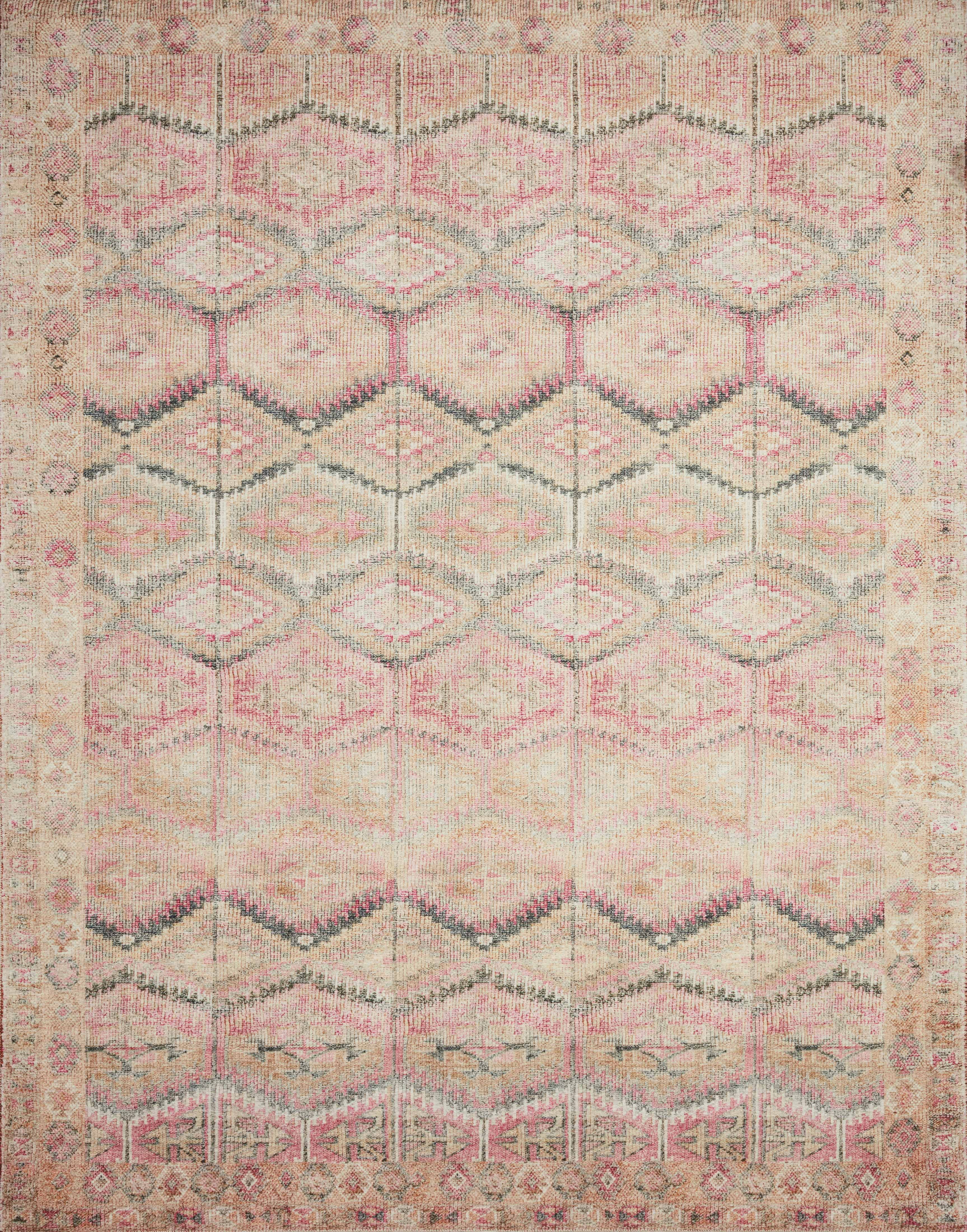 Loloi II Layla LAY-17 Printed Pink / Lagoon Area rug 2'-3" x 3'-9"