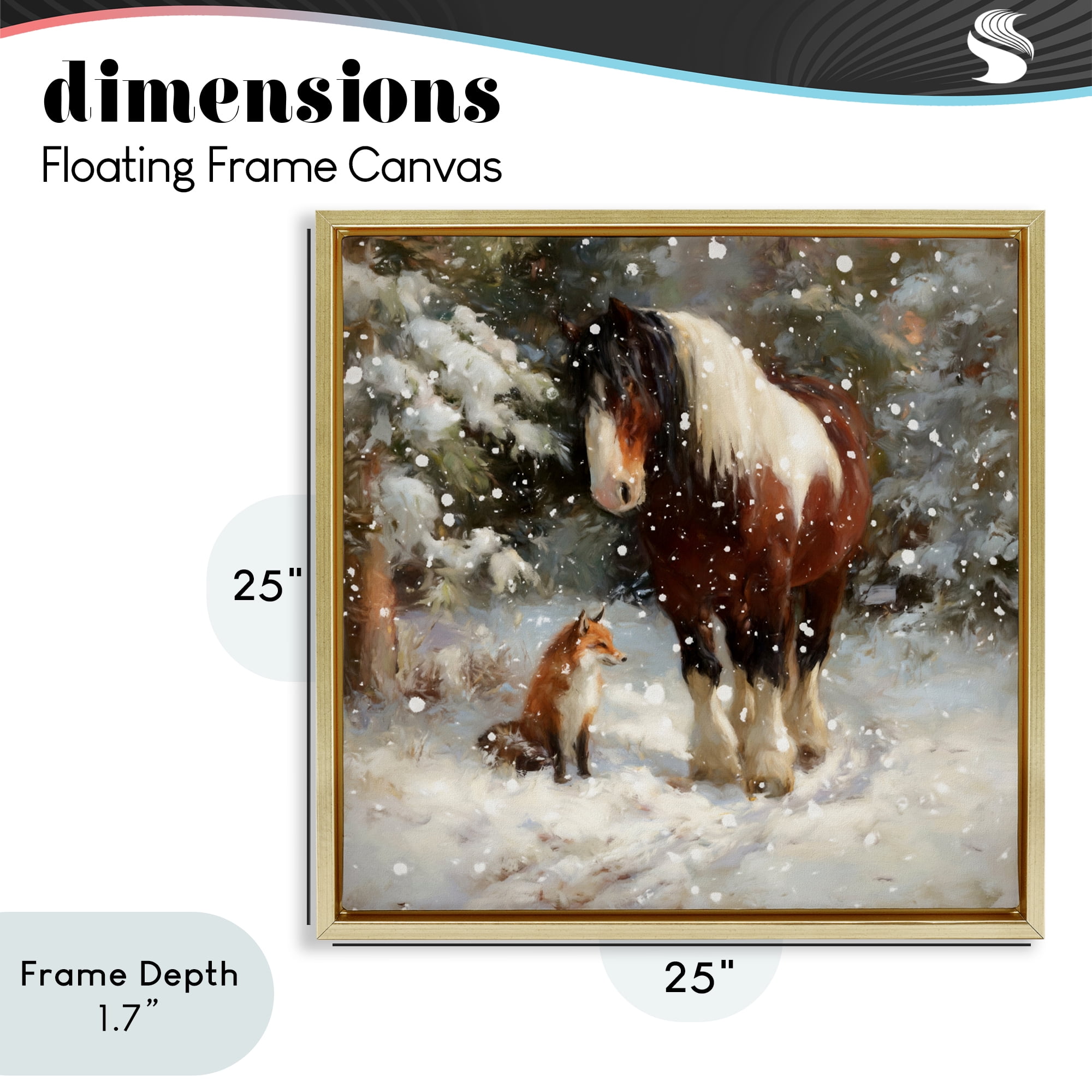 Stupell Industries The Horse & The Fox Gold Framed Floater Canvas Wall Art, design by Tina LeCour