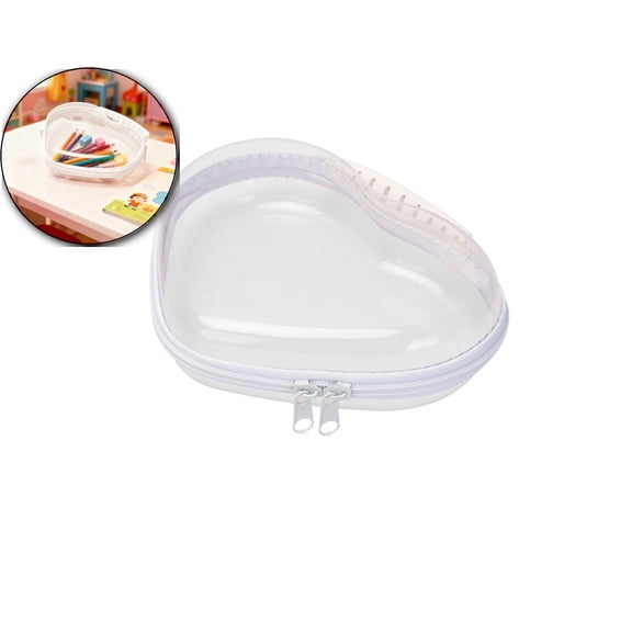 Clear Hard Plastic Zipper Case, Plastic Clear Zipper Pencil Case, Toiletry Pouch, Travel Organizer, Cosmetic Bag, Toy Storage Bins