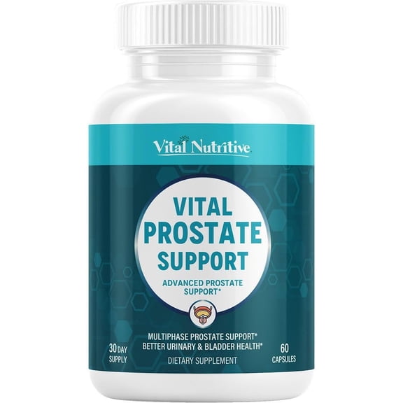 Vital Prostate Support Supplement for Men – Multiphase Herbal Formula with Saw Palmetto, Beta-Sitosterol & Zinc – Urinary Flow, Bladder Comfort & Prostate Health Supplements for Men