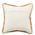 thumbnail image 3 of Ox Bay Ringo 20" x 20" Golden Yellow/White Jute Bordered Striped Cotton Adult Decorative Throw Pillow Cover, 3 of 9