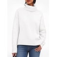 thumbnail image 2 of Suéter PRETTYGARDEN Cuello Alto Manga Larga Holgado Blanco S, 2 of 5