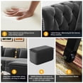 thumbnail image 4 of Firscook 89" Chesterfield King Size Pull Out Sofa Bed with Ottoman, Velvet Sleeper for Guest Room, Gray, 4 of 12