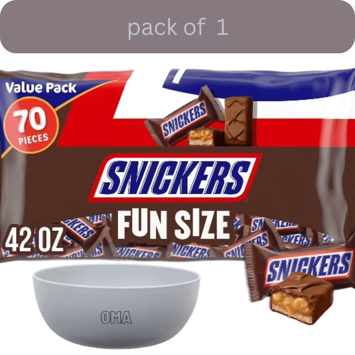 SNICKERS Candy Bars, 1.86 oz, 48 Count, Caramel, Nougat, Peanuts