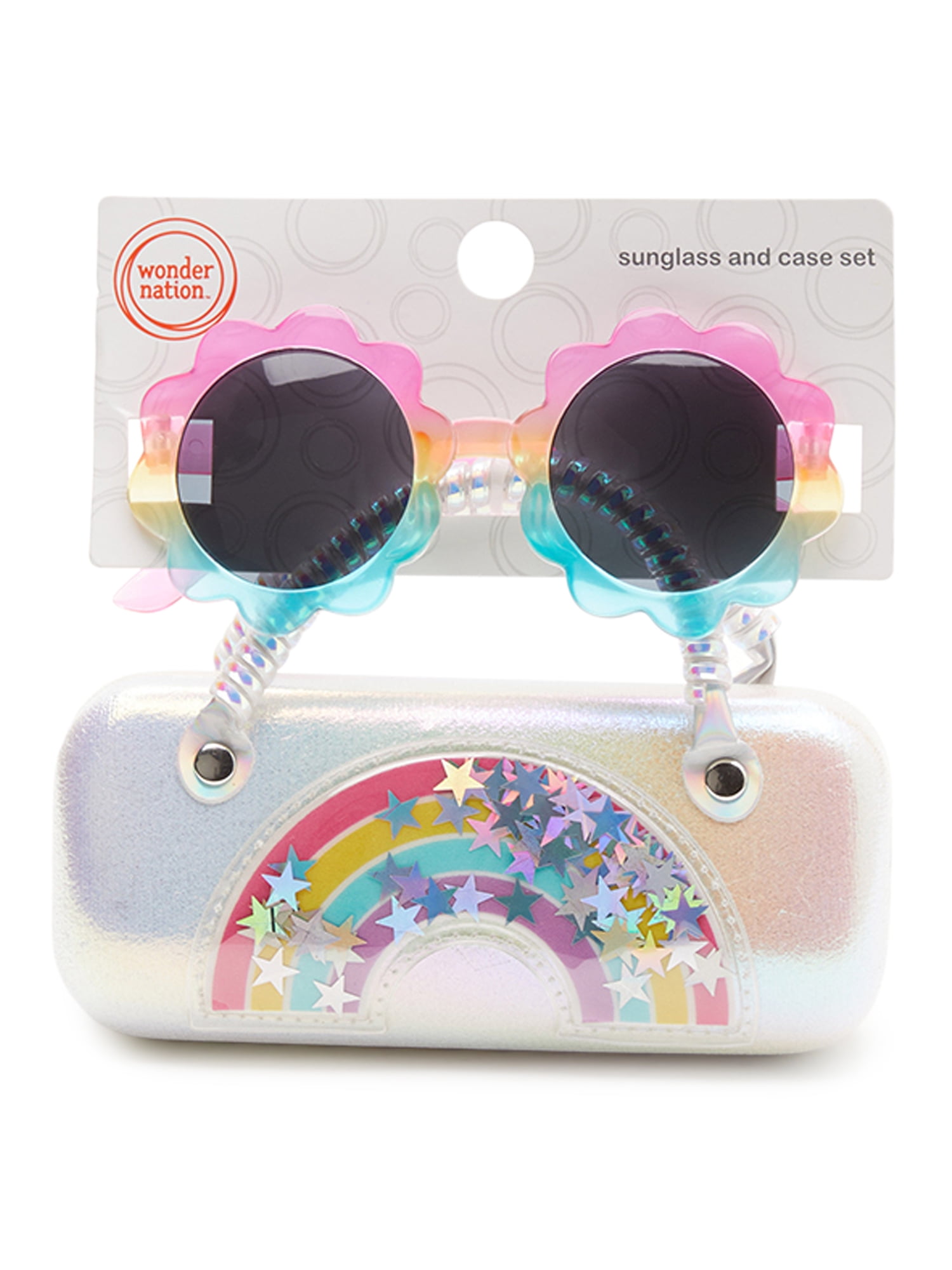 Wonder Nation Kids Rainbow Sunglasses with Carrying Case