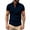 Navy, variant on kosheko Men's Contrast Cuff Collared Shirt, Three Button Placket Design, Slim Fit for casual daily outing Black XXL