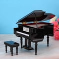 thumbnail image 2 of Miniature Grand Piano Model Kit Musical Instrument with Chair,for Home Office Decoration(Black, Without Music) Small, 2 of 10