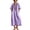 Purple, variant on Womens Summer Dresses Linen Boho Floral Printed Maxi Dress Half Sleeve V Neck Beach Vacation Relaxed Fit Sundress White S