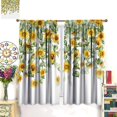 thumbnail image 3 of Summer Sunflower Curtains, Spring Green Leaves Branches Botanical Rustic Farmhouse Country Yellow Flower Print Blackout Window Drapes for Kitchen Bedroom, 84" W X 84" L, 3 of 6
