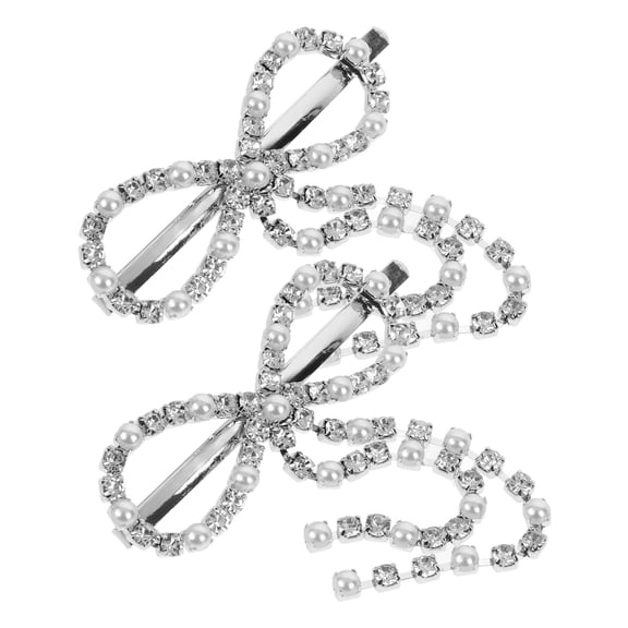 Tineasur 2-Pack Girls Rhinestone Bow Hair Clips Hair Accessories for Women’s Party and Everyday Hairstyles
