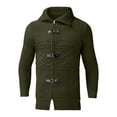 thumbnail image 3 of Dpytoraw Turtleneck Sweater Mens Leather Button Long Sleeve Knit Cardigan Jacket, 3 of 4