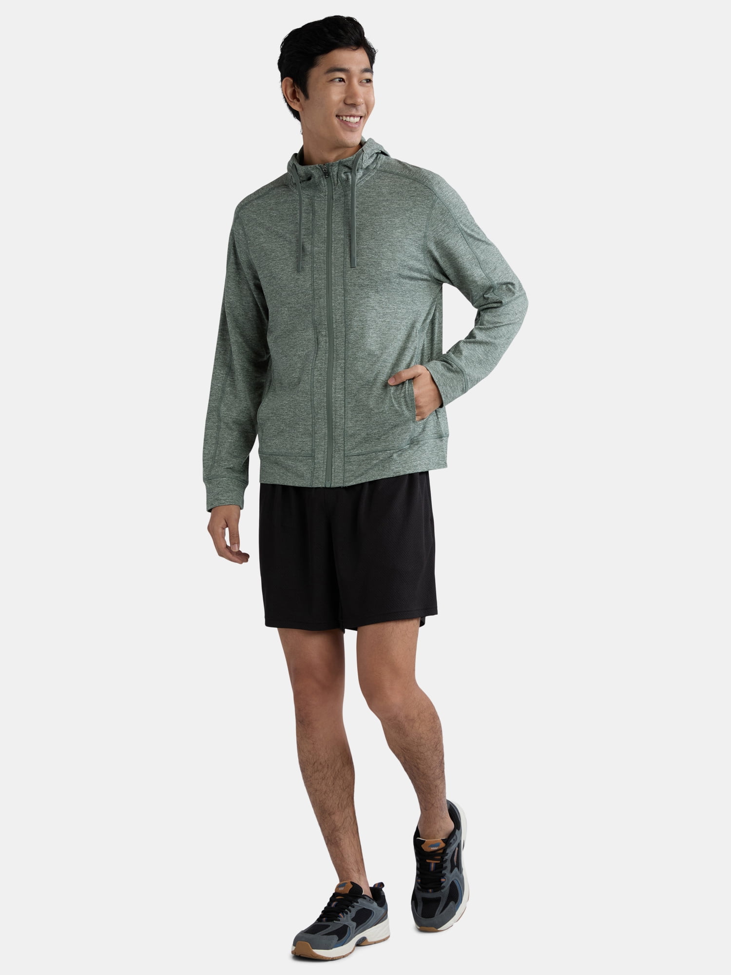 Athletic Works Men's and Big Men's ButterCore Zip Front Hoodie, Sizes S-3XL