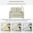 thumbnail image 6 of 53.9" Modern Loveseat Pull-out Sofa Bed with Adjustable Backrest, Two Cup Holders, a Phone Holder, Three Charging Ports and Side Storage Pockets for Living Room (Beige), 6 of 12