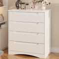 thumbnail image 2 of 4 Drawer Dresser, Modern Wooden Storage Chest with Embedded Handles, Anti-Tip Safety Device, White Finish Bedroom Organizer for Living Room Kids Room, 2 of 8
