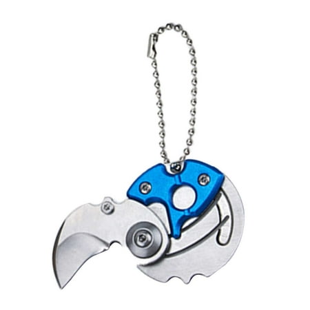 Daiosportswear Price cuts! Outdoor Field Coin Knife Carry On Portable Keyring Knife Mini Outdoor Folding Knife Stainless Steel Fruit Knife Blue