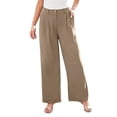 thumbnail image 1 of Pantalones de Vestir de Pierna y Cintura Alta para Mujer. Café Ligero M, 1 of 7