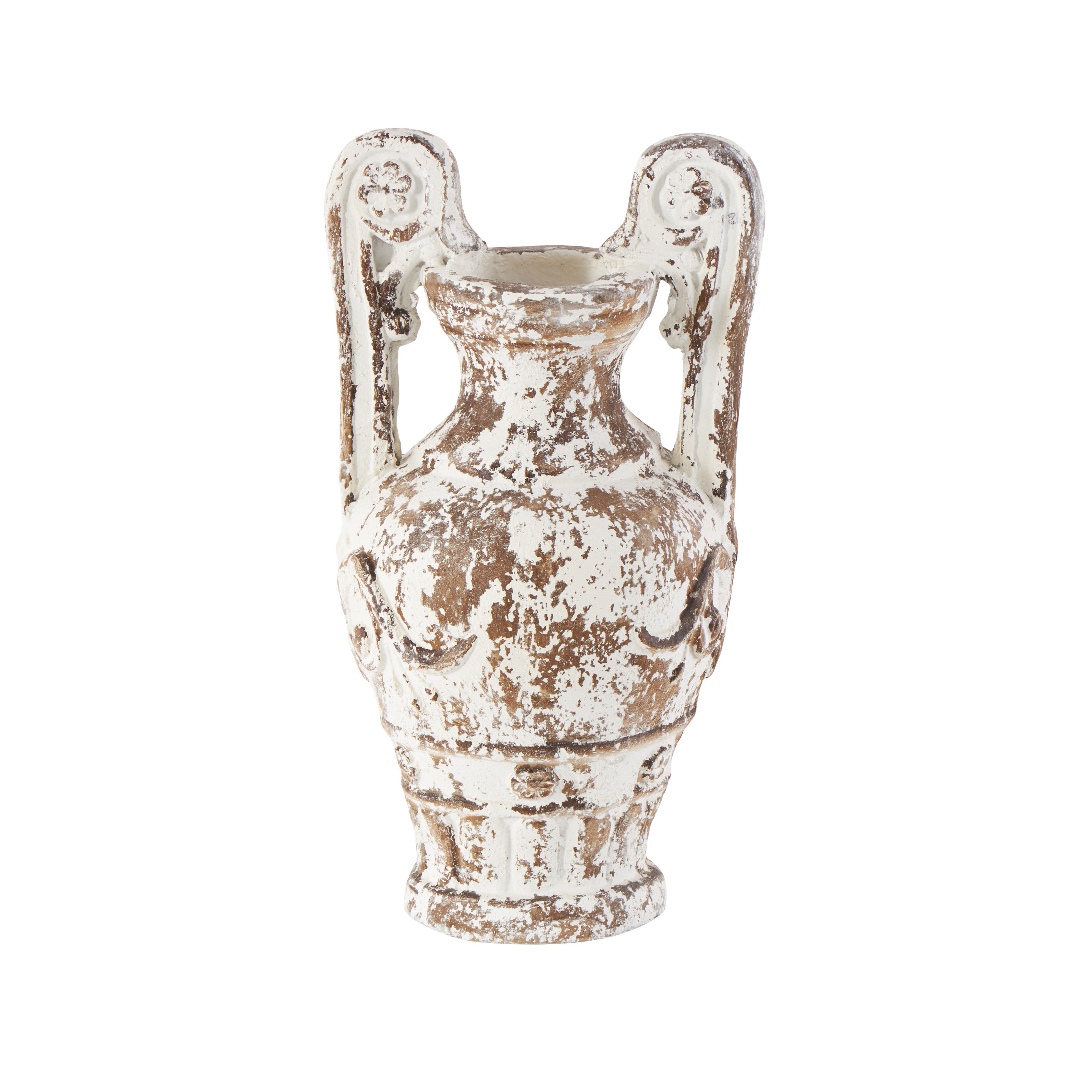 DecMode 22" Floral Light Brown Polystone Vase
