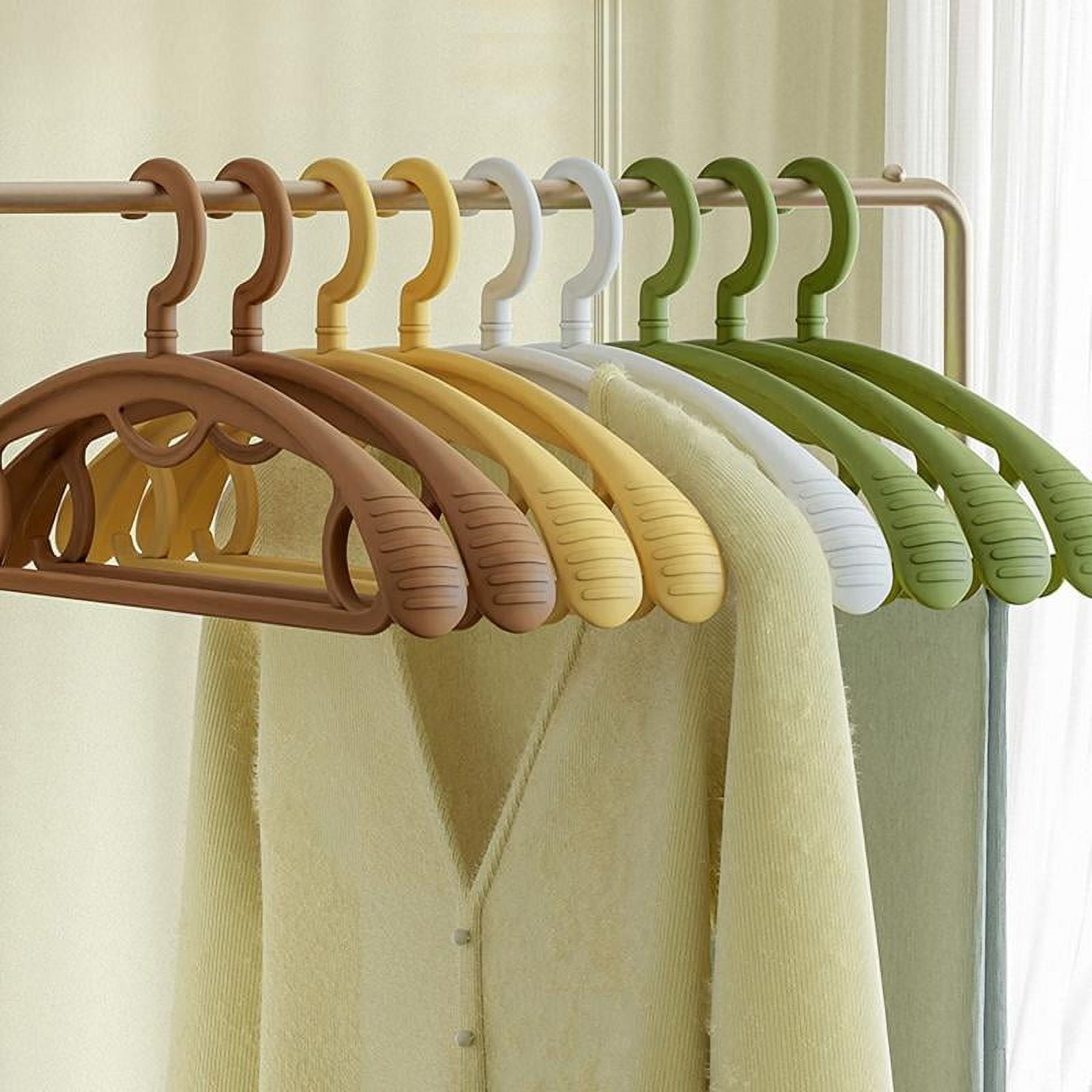 10pcs Plastic Hangers for Clothes Seamless Clothing Drying Rack Non-Slip Suit Coat Hanger Hanging for Jacket Shirt Close