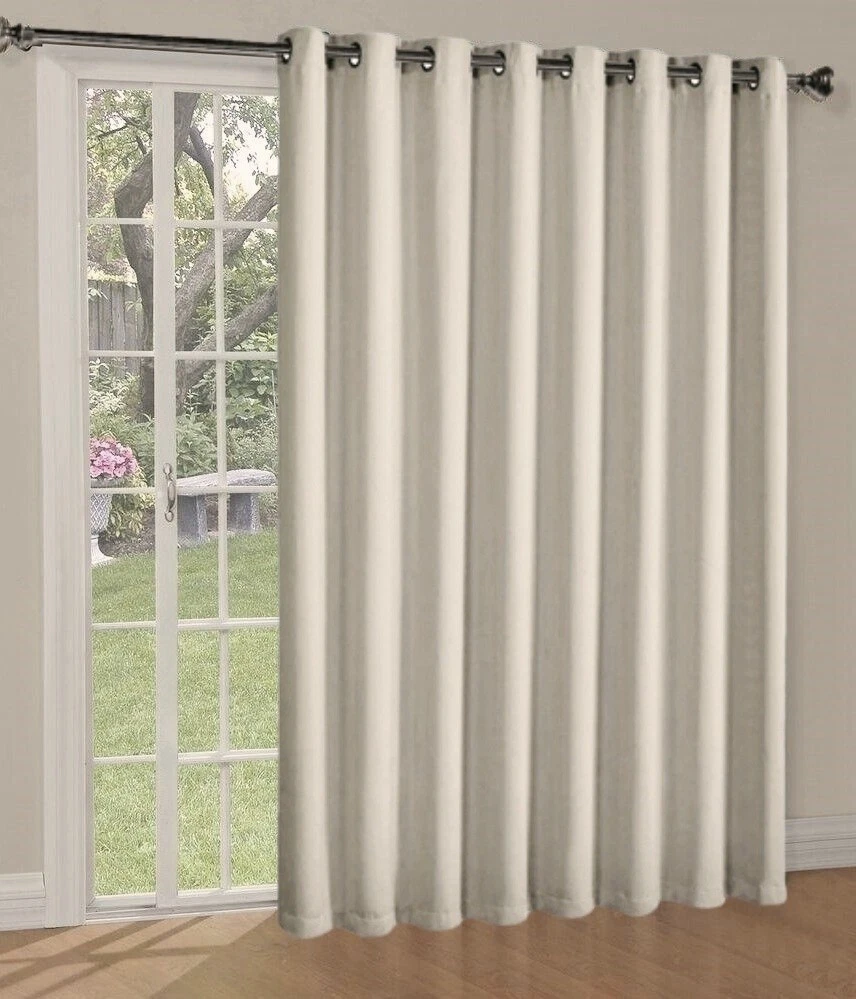 Gorgeous Home Linen Room Divider Extra Wide Thermal Unlined Blackout Grommet Curtain 1 Panel 100" Wide x 84" Long Ivory