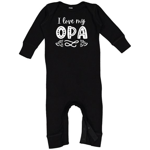 Inktastic I Love My Opa with Hearts Baby Romper Coveralls