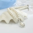 thumbnail image 5 of UDIYO Water Drop Faux Pearl Beaded Rhinestone Bridal Necklace Earrings Jewelry Set, 5 of 5